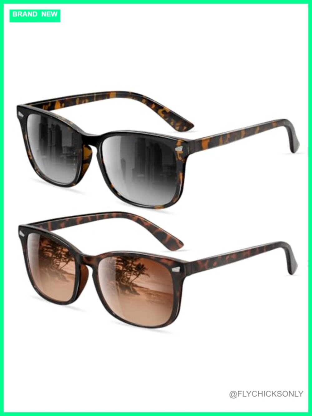 Polarized Rectangular Sunglasses with UV Protection for Outdoor Sports